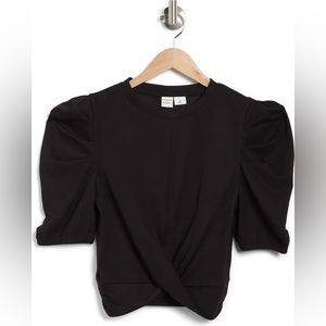 MELROSE & MARKET Twisted Hem Puff Sleeve Top